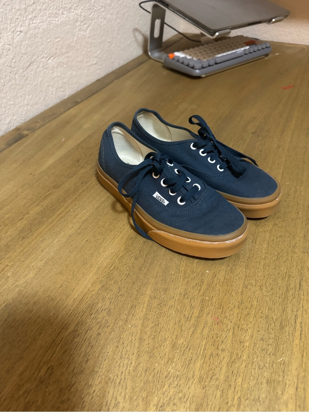 Vans Men’s Navy Canvas Sneakers with Gum Outsole